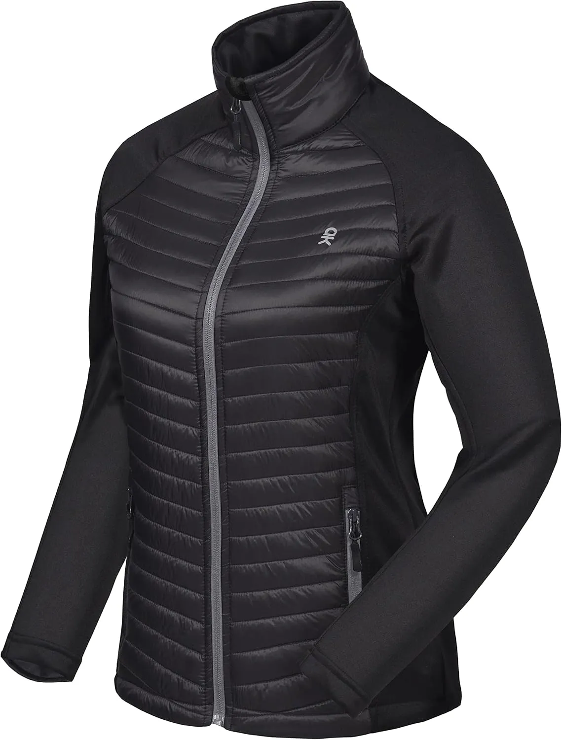 Little Donkey Andy Women's Insulated Hiking Jacket, Thermal Running Hybrid Jacket, Lightweight Breathable and Warm