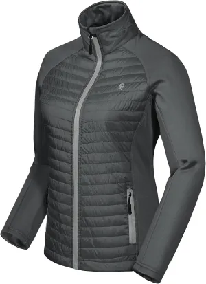 Little Donkey Andy Women's Insulated Hiking Jacket, Thermal Running Hybrid Jacket, Lightweight Breathable and Warm