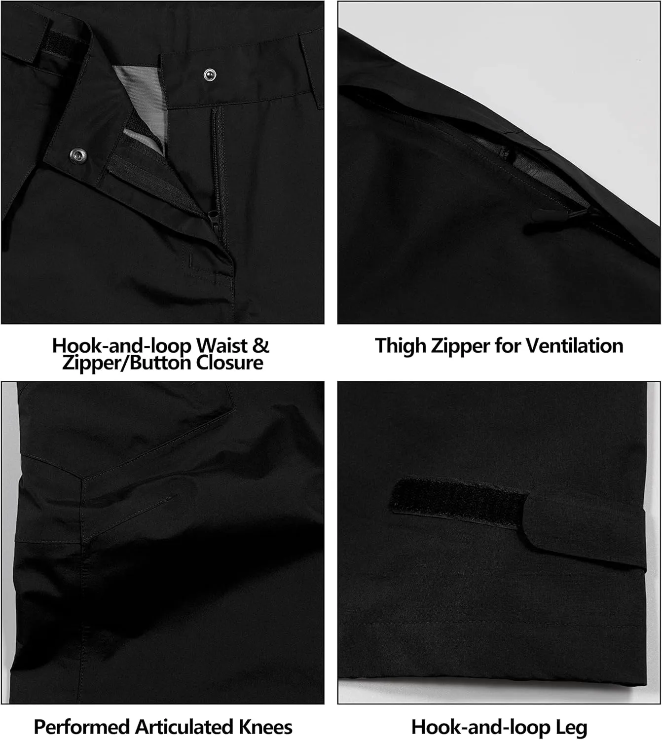 Little Donkey Andy Women's Lightweight Waterproof Rain Pants Breathable Hiking Pants for Outdoor Fishing