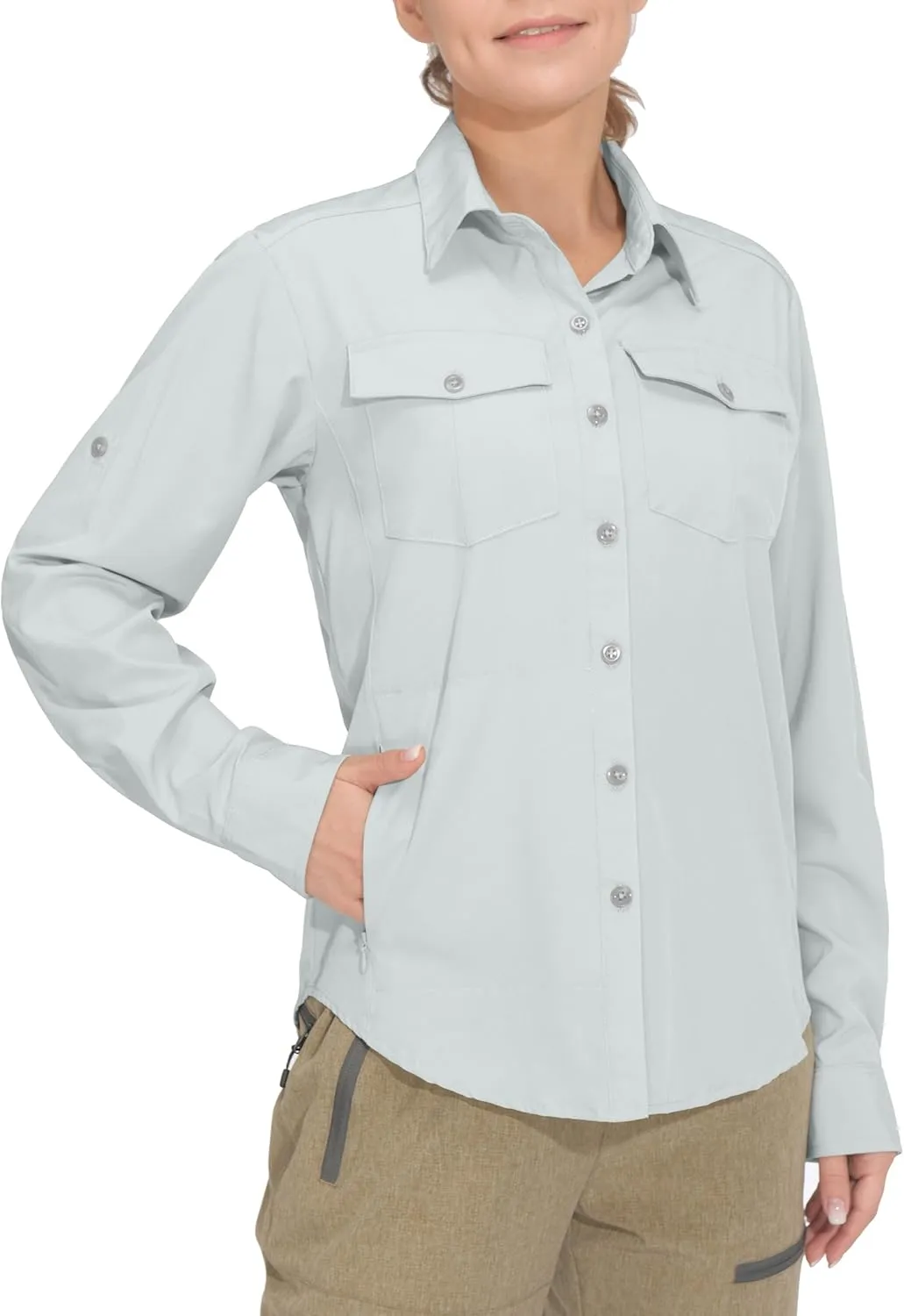 Little Donkey Andy Women's Stretch Quick Dry UPF50  Long Sleeve Shirt for Hiking, Travel, Camping