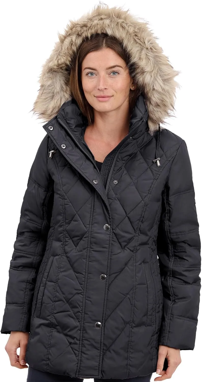 London Fog Women's Diamond Quilted Down Coat