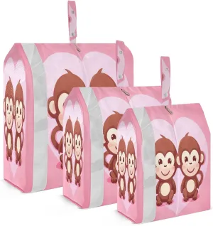 Lovely Monkey Packing Cubes for Suitcases 3 Set Compression Lightweight Luggage Packing Organizers for Carry on Suitcase Travel Accessories Luggage Organizer Bags Set