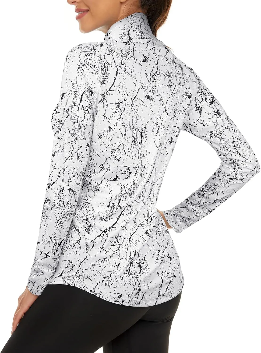 LURANEE Womens UPF 50  Long Sleeve 1/4 Zip Pullover Athletic Hiking Running Workout Tops