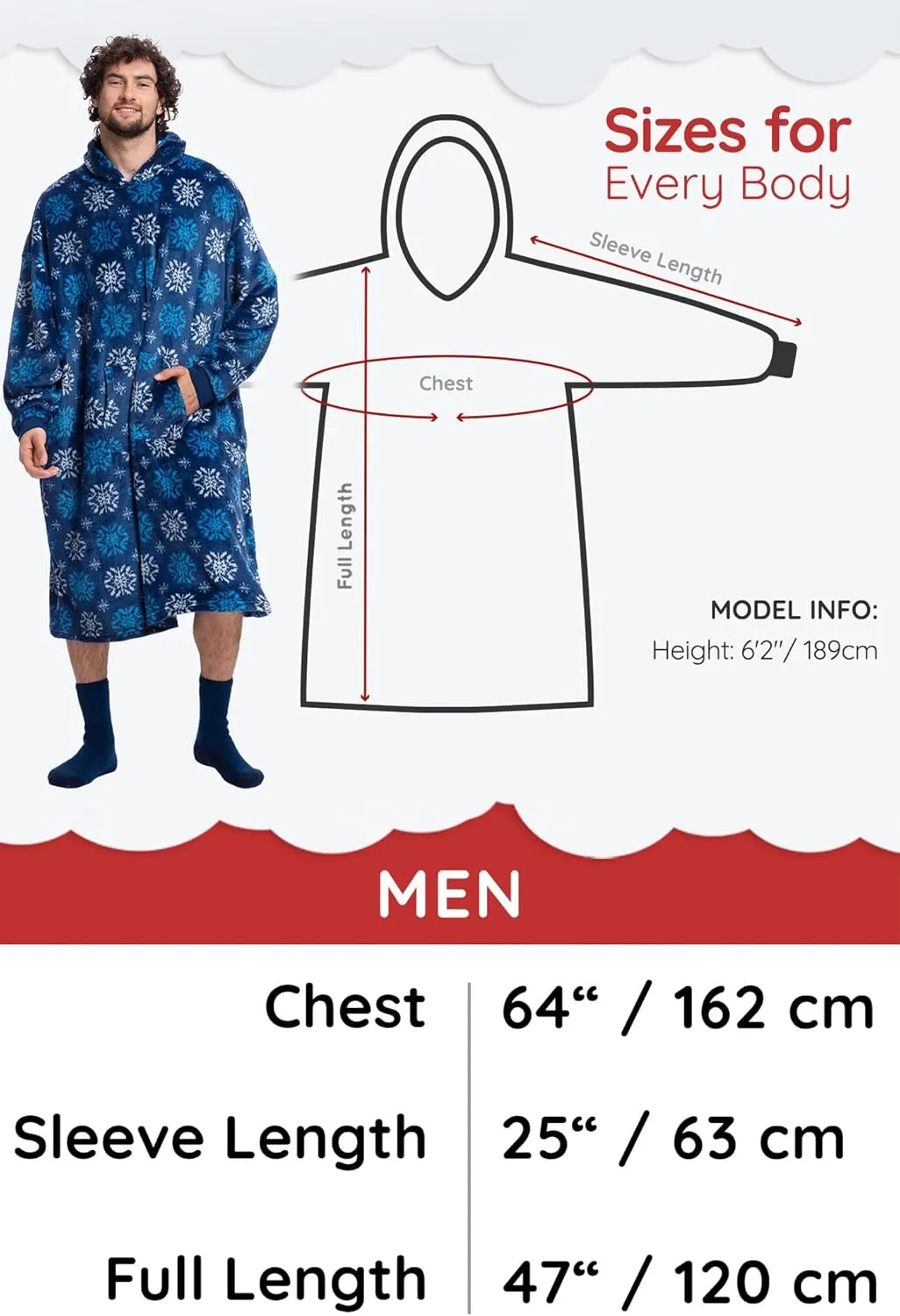 Mad Dog Wearable Fleece Blanket Hoodie, Christmas Matching Family Sets with Long Sleeves for Adults Girls & Boys Xmas Poncho