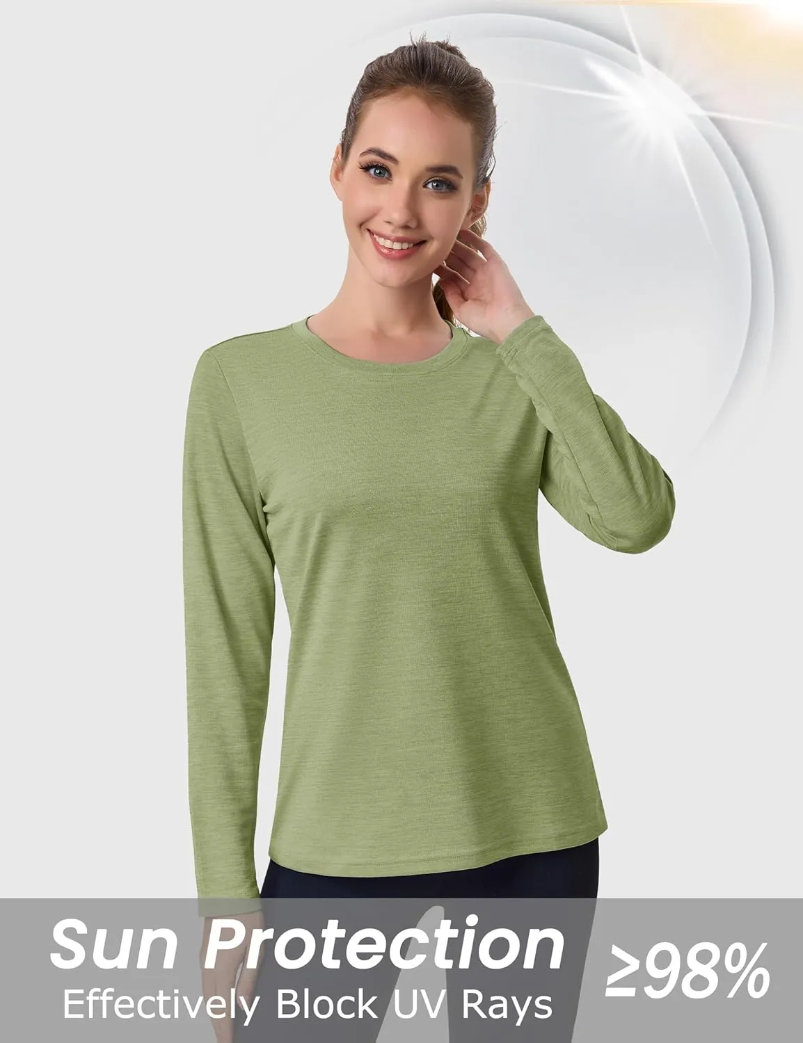 MAGCOMSEN Women's Long Sleeve Shirts UPF 50  Sun Protection Quick Dry Athletic Running Workout Tops Rash Guard