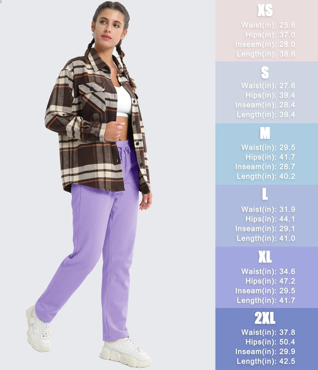 MAGCOMSEN Women's Sherpa Lined Sweatpants Winter Warm Fleece Pants Water Resistant Thermal Pants for Lounge Outdoor Snow