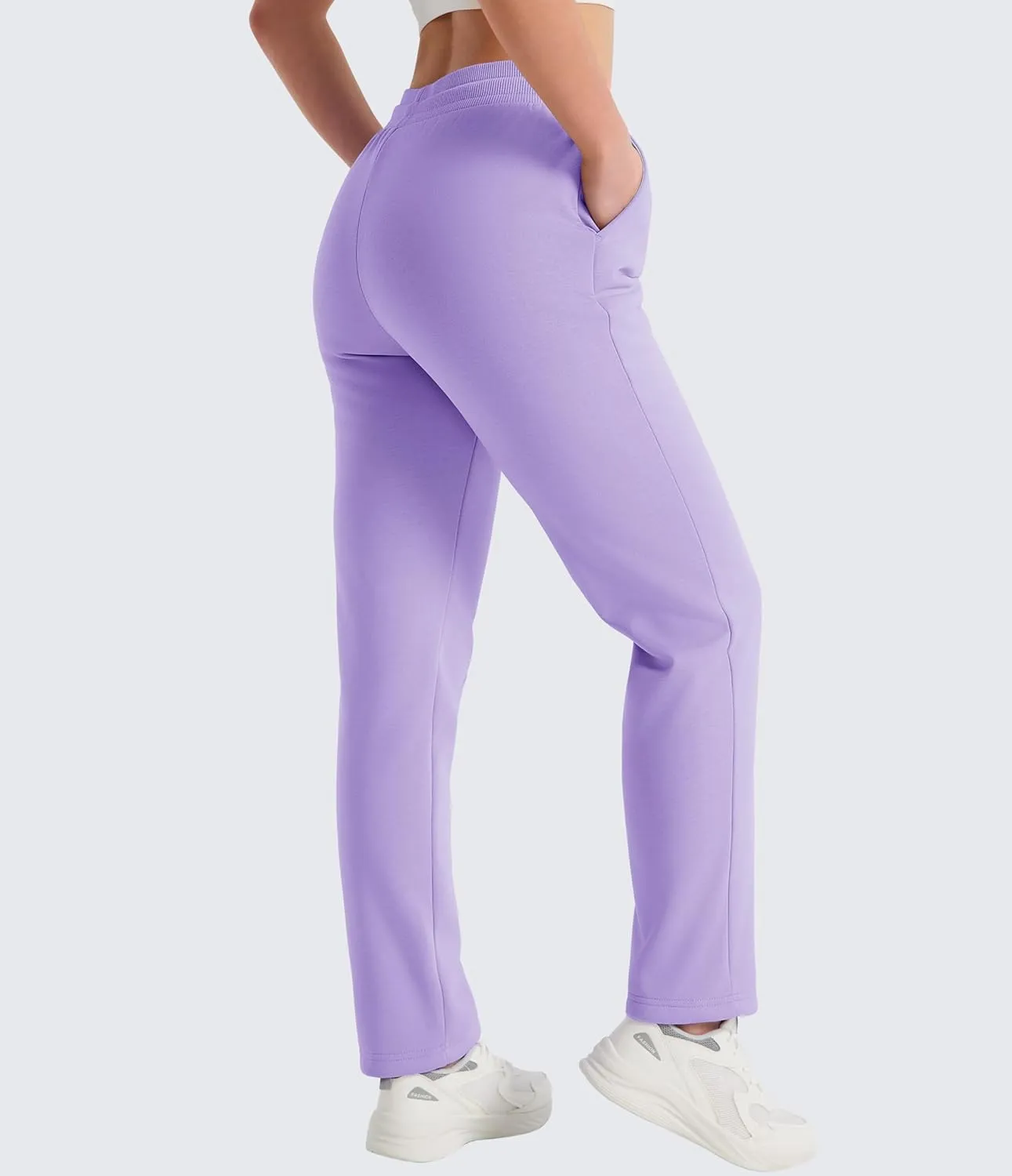 MAGCOMSEN Women's Sherpa Lined Sweatpants Winter Warm Fleece Pants Water Resistant Thermal Pants for Lounge Outdoor Snow