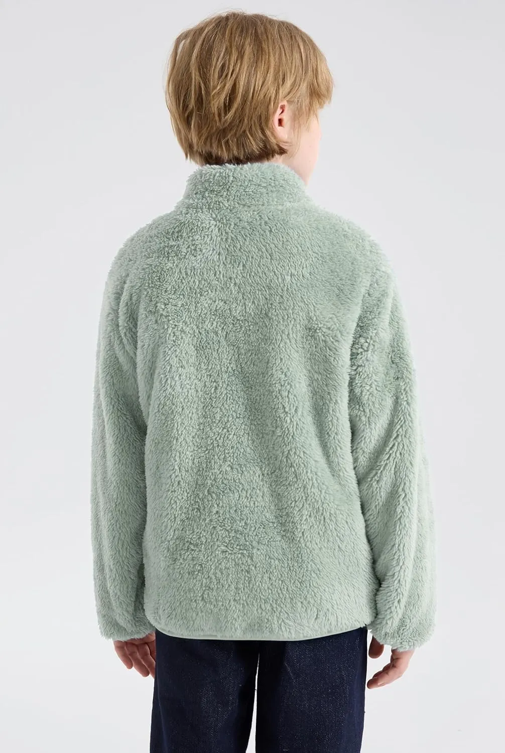 maoo garden Girls Boys Fleece Jacket Kids Winter Sherpa Coat Lightweight Full-Zip Spring Fall Windbreaker