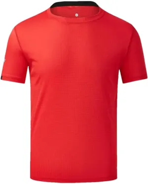 Men Quick Drying Round Neck T Shirt with Short Sleeves Breathable Fitness and Leisure Team Wear Running Shirt