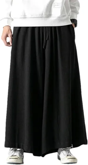 MenS Causal Baggy Pants Vintage Jogging Harem Pants Men Cotton Loose Traditional Wide Leg Pants Streetwear