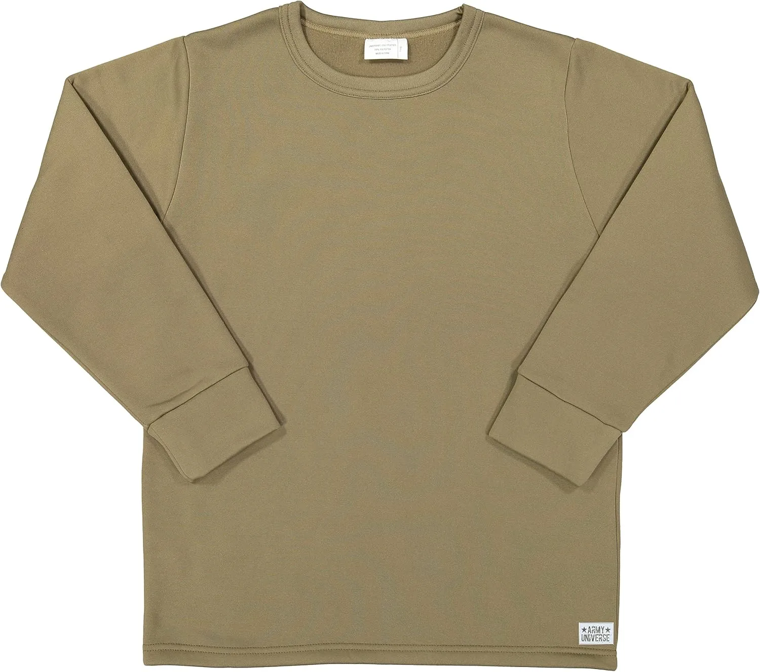 Men's Cold Weather Fleece-Lined Crew Neck Thermal ECWCS Undershirt Top Extreme Base Layer Shirt