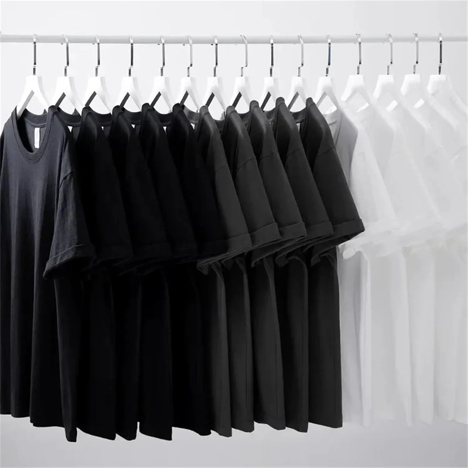 Men's Cotton Shirts Oversized Unisex Short Sleeves Casual Loose Drop Shoulder Short-Sleeve T-Shirt Undershirt