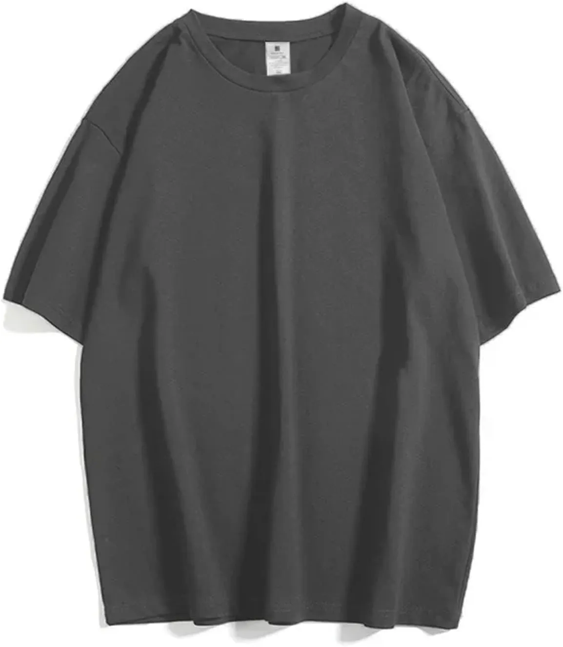Men's Cotton Shirts Oversized Unisex Short Sleeves Casual Loose Drop Shoulder Short-Sleeve T-Shirt Undershirt