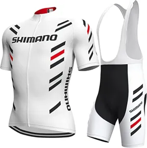 Men's Cycling Jersey Set Bicycle Short Sleeve Quick-Dry Breathable Shirt 4D Cushion Shorts Padded Pants/Bib Short