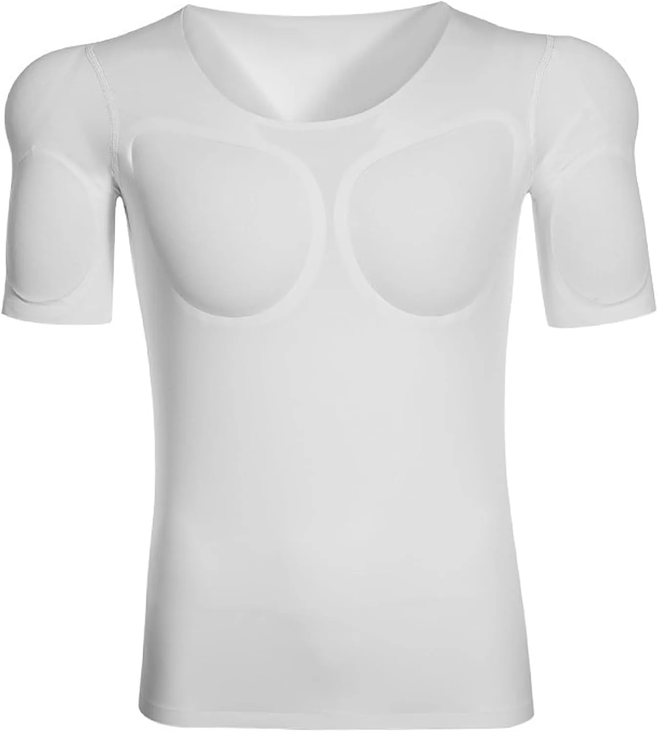 Men's Fake Muscles Shirts, Invisible Chest Padded Underwear, Enhancers Strong Shoulder Undershirt