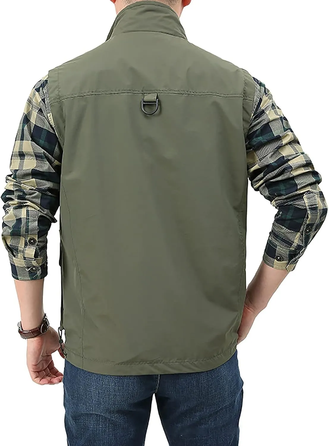 Men's Fishing Vest Casual Outdoor Multifunctional Mesh Photographer Jacket 8 Pockets Breathable Quick Dry Coat