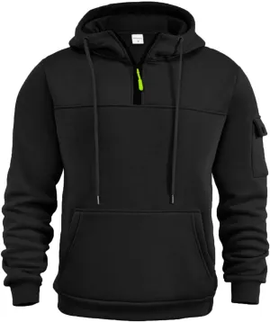 Men's Heavyweight Full Zip Fleece Hoodie Casual Cotton Hooded Fleece Drawstring Hoodies Pullover Sweatshirts