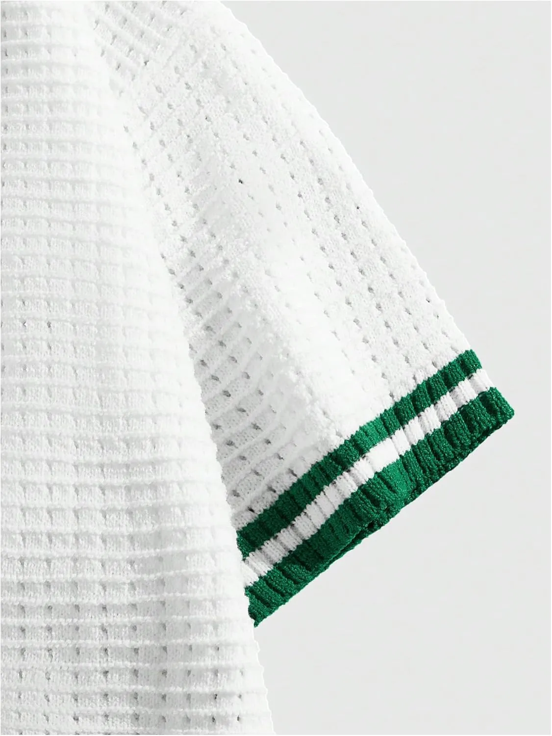 Men's Knitted Shirt Summer Vintage Striped Short Sleeve Casual Button Down Shirts Sweater