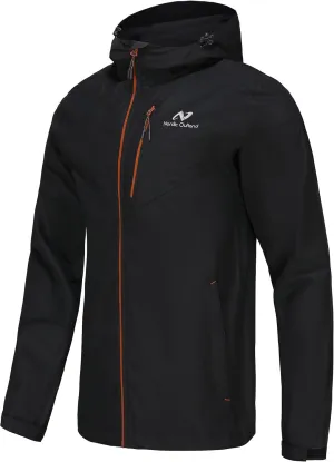 Mens Lightweight Hooded Waterproof Rain Jacket Breathable Raincoat Shell for Outdoor Mountain Hiking