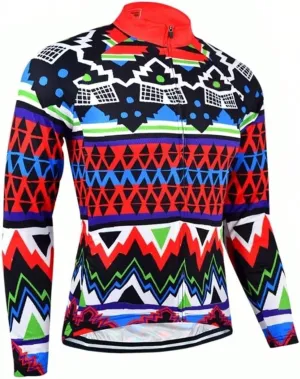 Men's Long Sleeve Cycling Jersey 3 Rear Pockets Bicycle Tops Quick Dry Breathable Biking Shirts