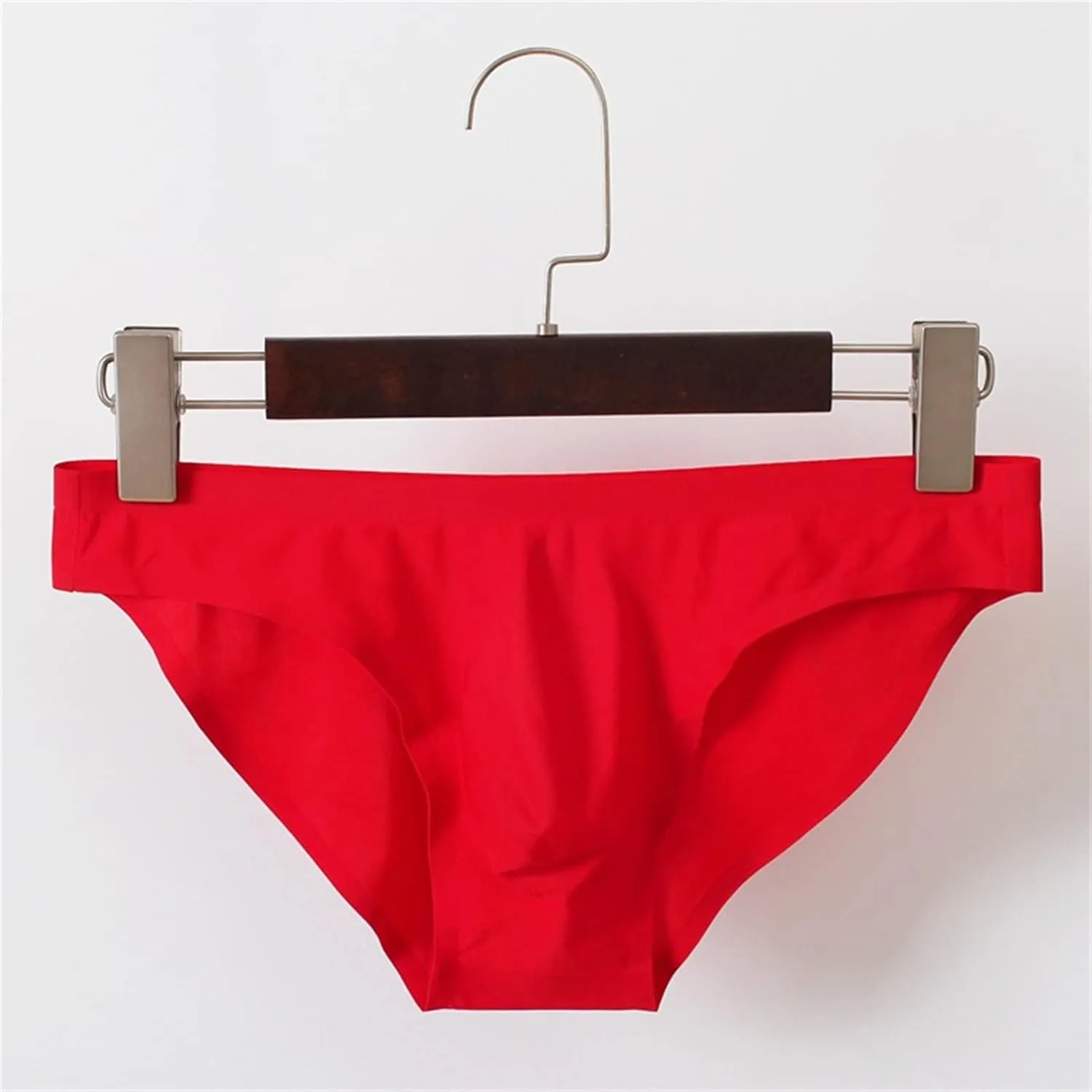 Men's Low Waist Breathable Bikini Underwear Sport Supporter Workout Stretch Swimwear Briefs T Back Ice Silk Trunk