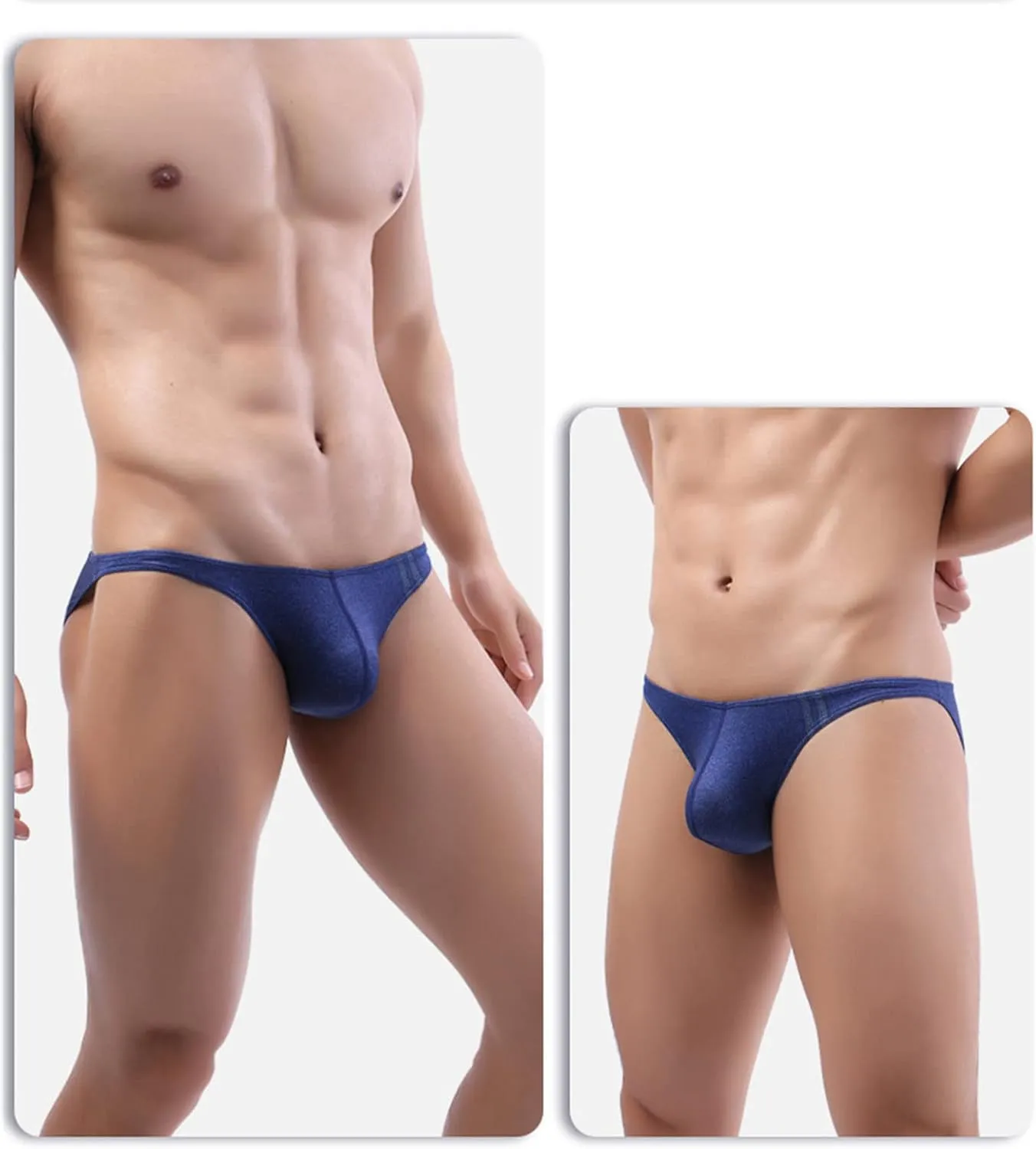 Men's Low Waist High Elastic U Convex Briefs Sport Workout Bulge Pouch Swimsuit Bikini Breathable Stretch Mini Thongs