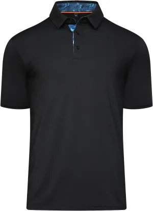 Men's Polo Shirt Performance UPF 50  Sun Protection Quick Dry Lightweight Breathable Golf Short Sleeve