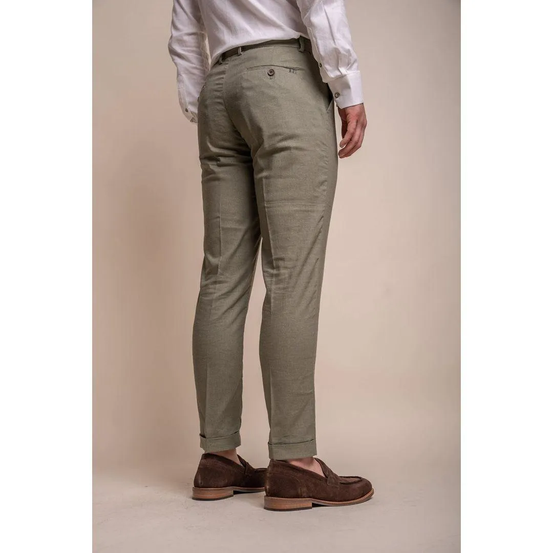 Mens Sage Green Linen 2 Piece Summer Suit