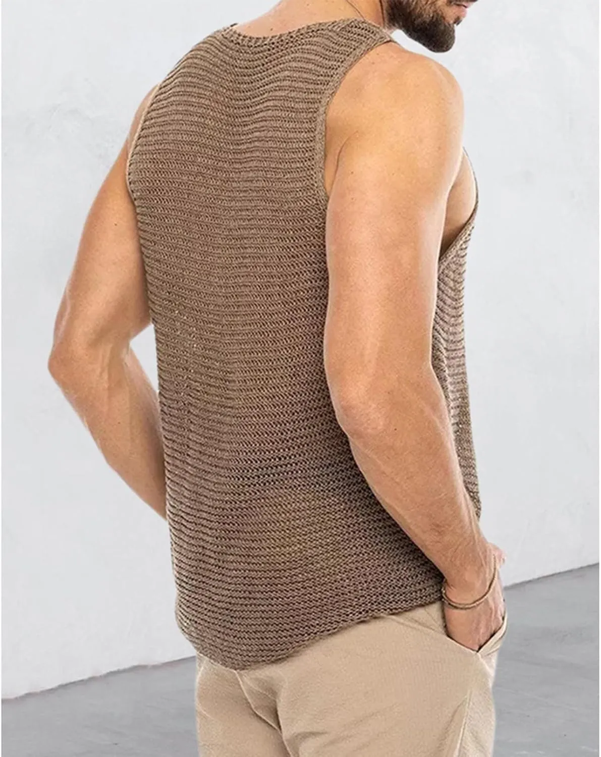 Mens See Through Vest Muscle Sexy Mesh Shirts Sleeveless Crewneck Tank Tops Breathable Undershirt Clubwear