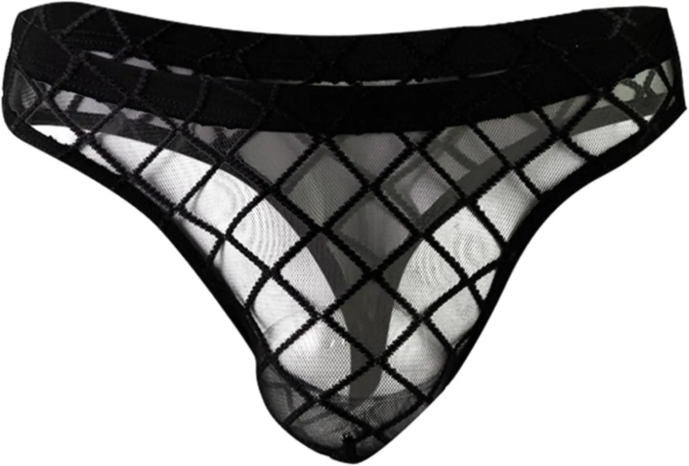 Men's Sexy Fishnet Underwear Low Rise See Through Breathable Erotic Lace Briefs Underpants
