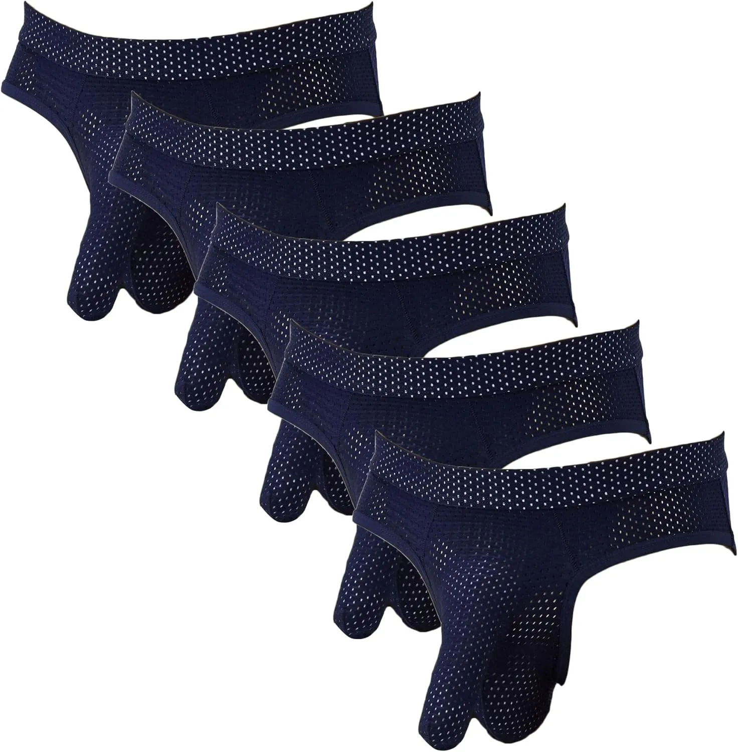 Men's Sexy Mesh Breathable Underwear Lace Pouch G-String Briefs Elephant Nose Trunk Triangle Underpants