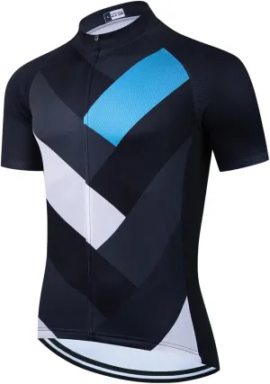 Men's Short Sleeve Bike Cycling Jersey Quick Dry Breathable Reflective Biking Shirts with 3 Rear Pockets
