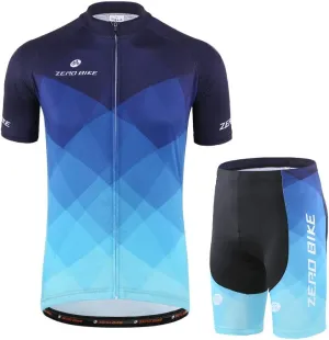 Men's Short Sleeve Cycling Jersey Set Breathable Quick Dry 3D Padded Bicycle Shorts MTB Bike Clothing