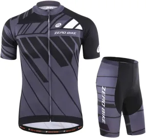 Men's Short Sleeve Cycling Jersey Set Breathable Quick Dry 3D Padded Bicycle Shorts MTB Bike Clothing