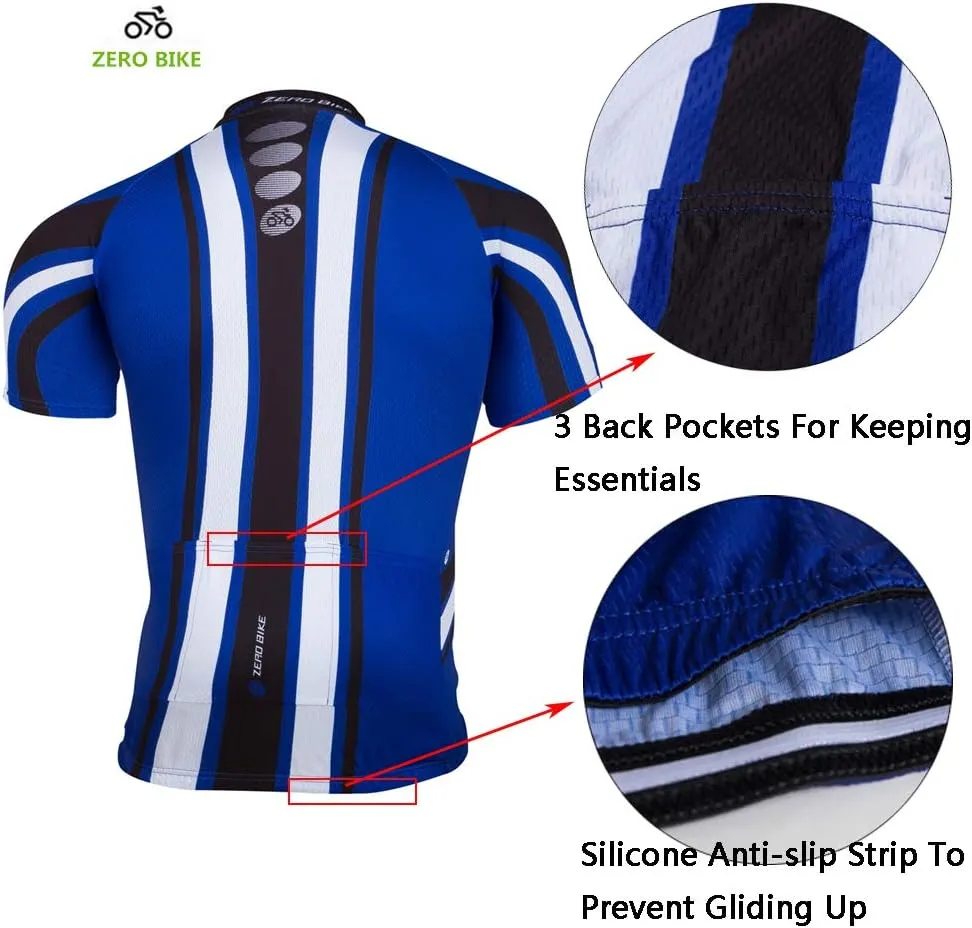 Men's Short Sleeve Cycling Jersey Set Breathable Quick Dry 3D Padded Bicycle Shorts MTB Bike Clothing