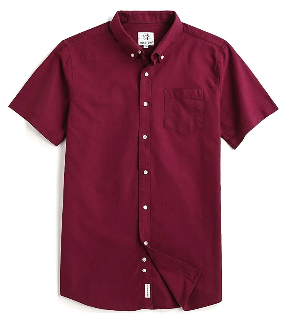 Men's Short Sleeve Oxford Button Down Casual Shirt