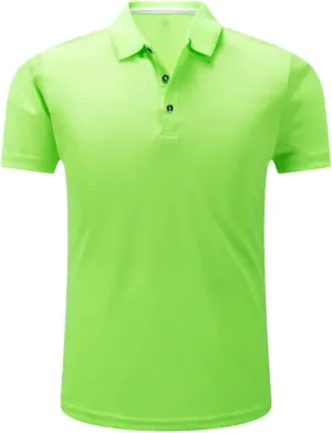 Men's Sport Short Sleeve Polo Shirts Summer Solid Quick Dry Golf Tennis Athletic Breathable Top