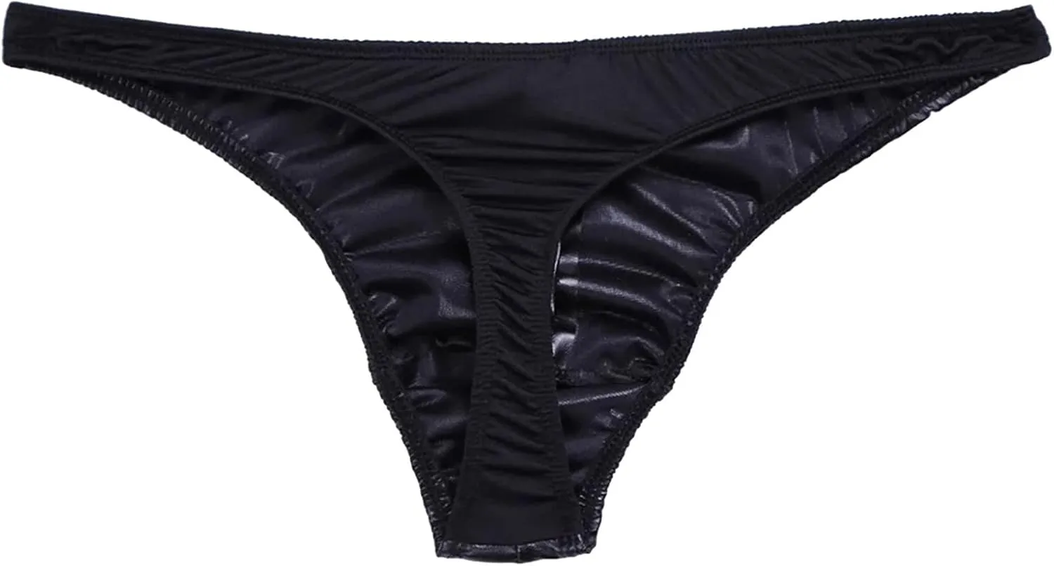 Mens String Bikini Briefs Underwear Slutty Breathable T-Back Briefs Man Exotic Solid Color Lingerie