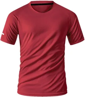 Mens Summer Sports Quick Dry T-Shirt Reflective Workout Running Shirt Breathable Moisture Wicking