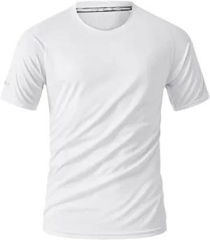 Mens Summer Sports Quick Dry T-Shirt Reflective Workout Running Shirt Breathable Moisture Wicking