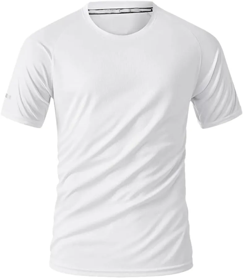 Mens Summer Sports Quick Dry T-Shirt Reflective Workout Running Shirt Breathable Moisture Wicking
