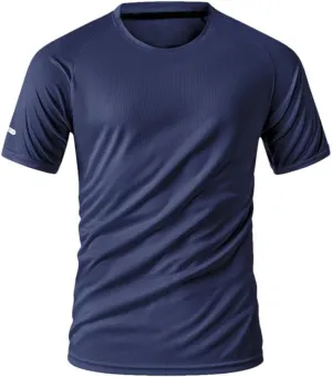 Mens Summer Sports Quick Dry T-Shirt Reflective Workout Running Shirt Breathable Moisture Wicking
