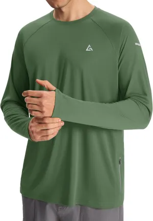 Mens Sun Protection Shirts UPF 50  Long Sleeve UV Shirt Rash Guard for Men Quick Dry Swim Fishing Beach Athletic