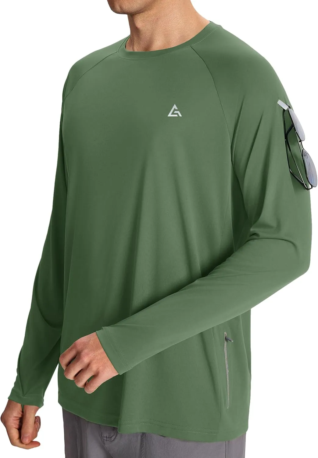Mens Sun Protection Shirts UPF 50  Long Sleeve UV Shirt Rash Guard for Men Quick Dry Swim Fishing Beach Athletic