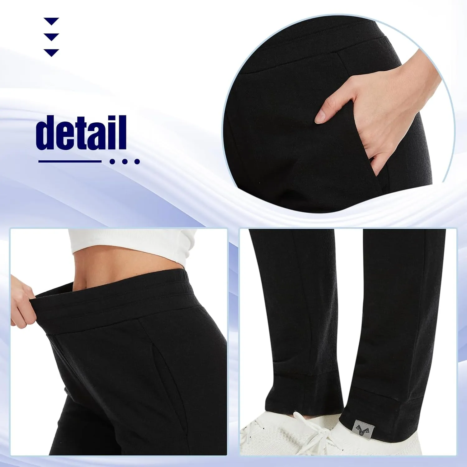 MERINNOVATION Women's Merino Wool Jogger Pant Thermal Sweatpant for Running Breathable Wicking Anti-Odor