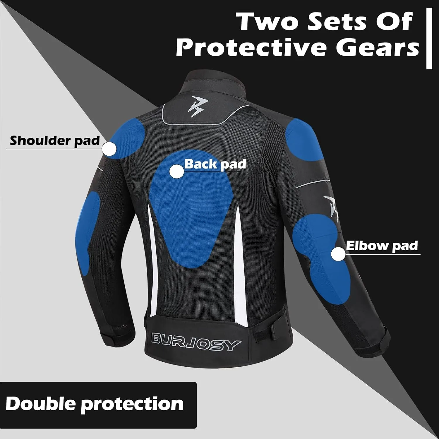 Mesh Motorcycle Jacket for Men, Summer Motorbike Biker Jacket, Reflective Lightweight Breathable Riding Jacket