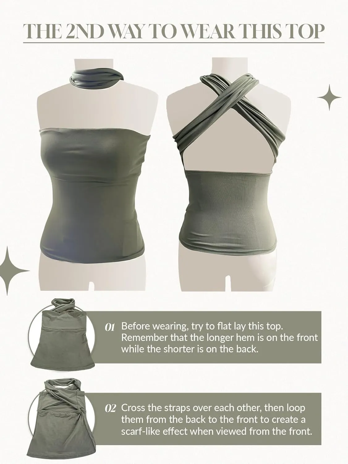 Milumia Women Ruched Strapless Halter Tube Top Open Back Slim Fit Bandeau Shirts