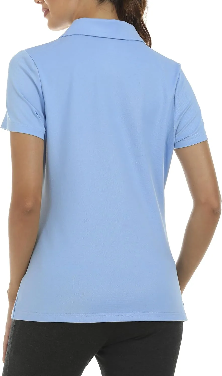 MoFiz Womens Zip up Golf Polo Shirt Short Sleeve Workout Golf Top Moisture Wicking Lightweight Tennis Shirts
