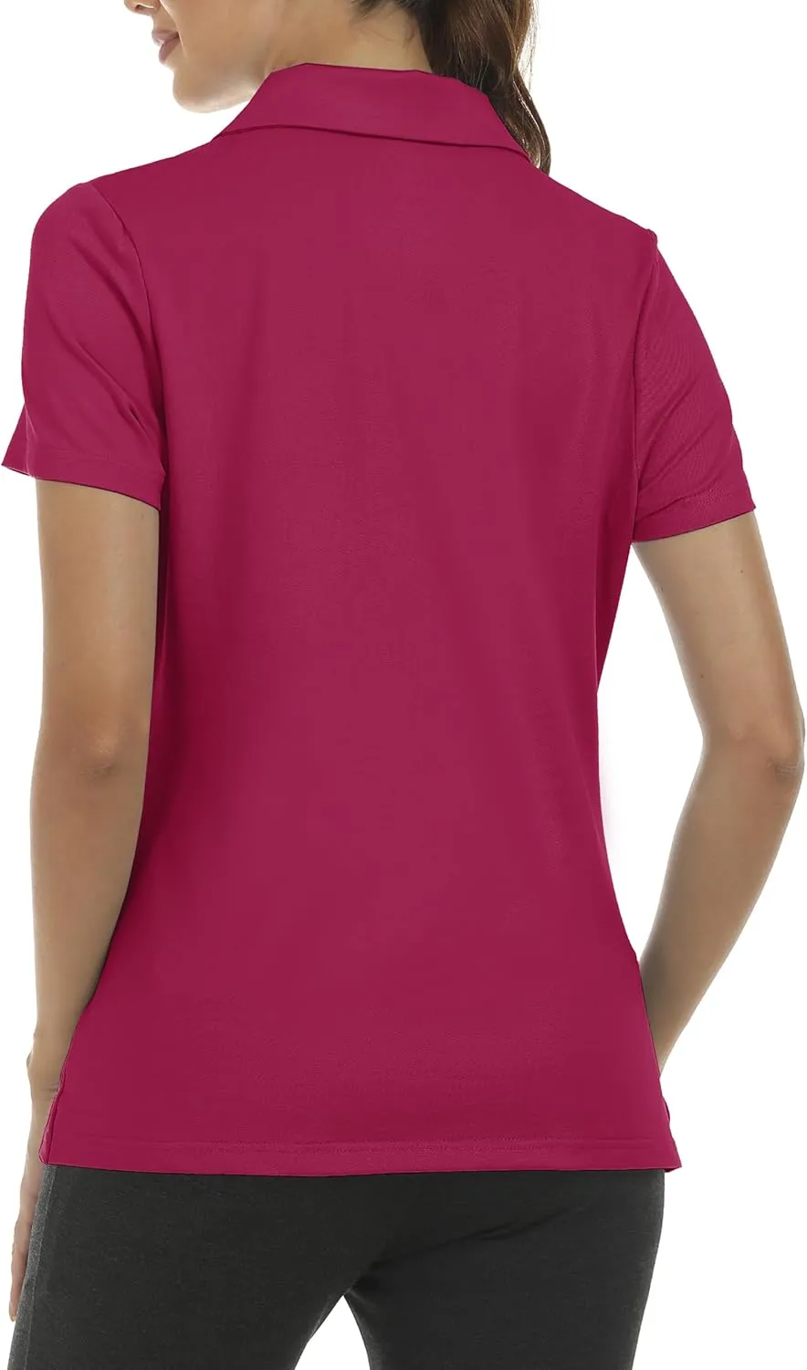MoFiz Womens Zip up Golf Polo Shirt Short Sleeve Workout Golf Top Moisture Wicking Lightweight Tennis Shirts