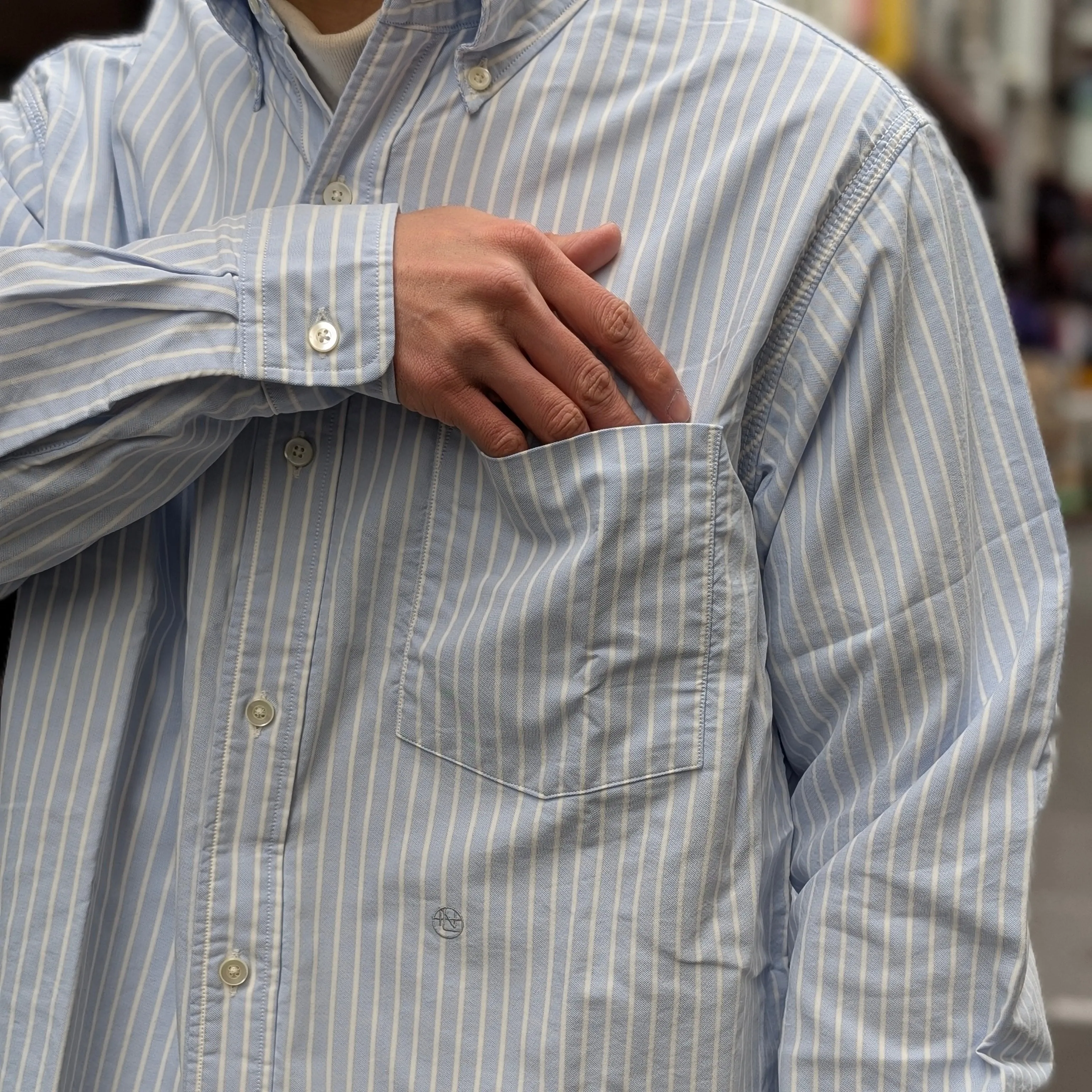 nanamica - Button Down Stripe Wind Shirt -  S25SG090